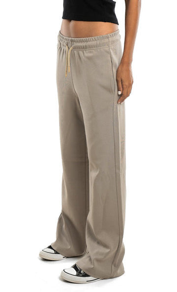 Wide leg beige sweatpants