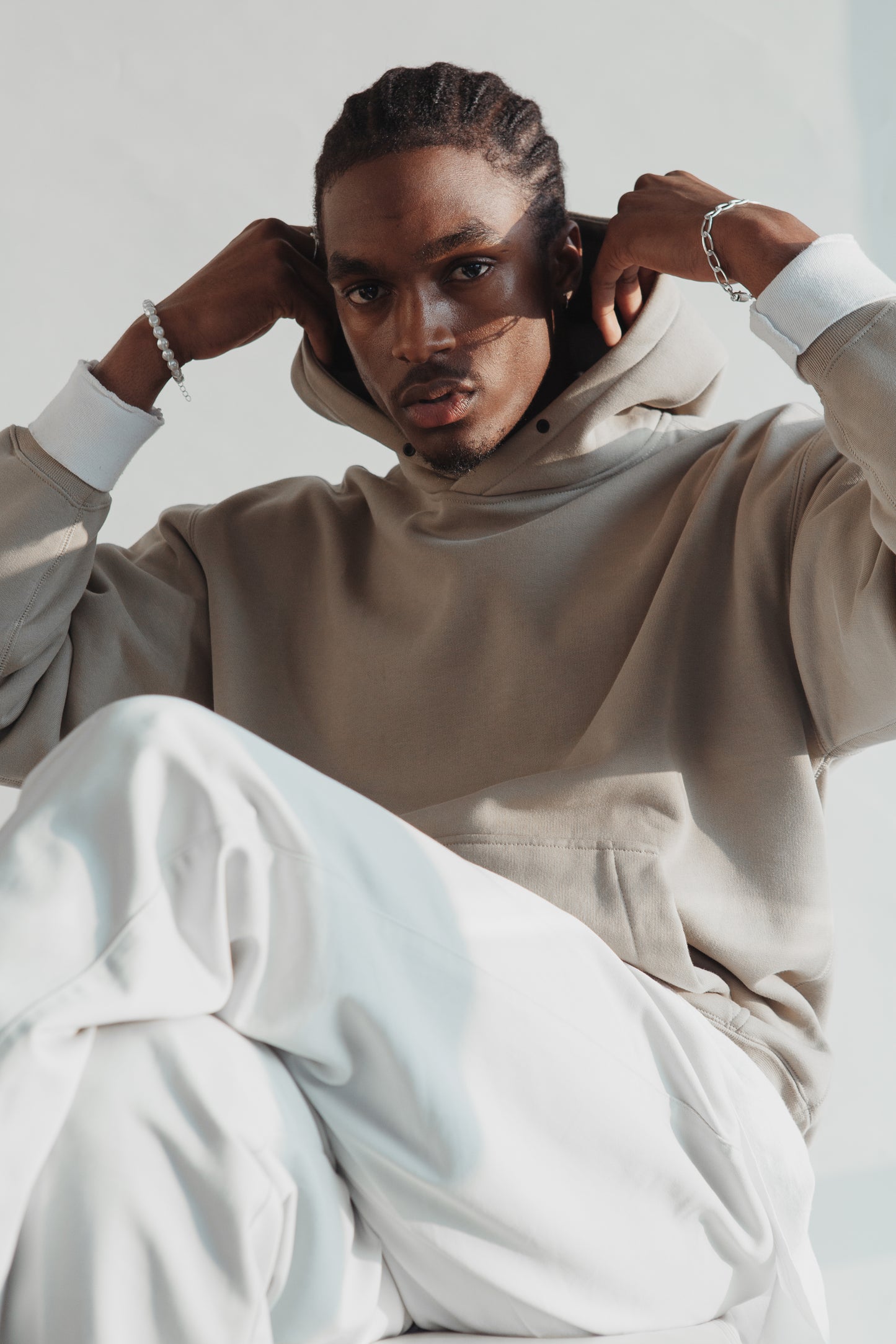 beige hoodie