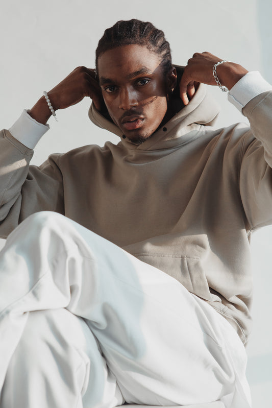 beige hoodie
